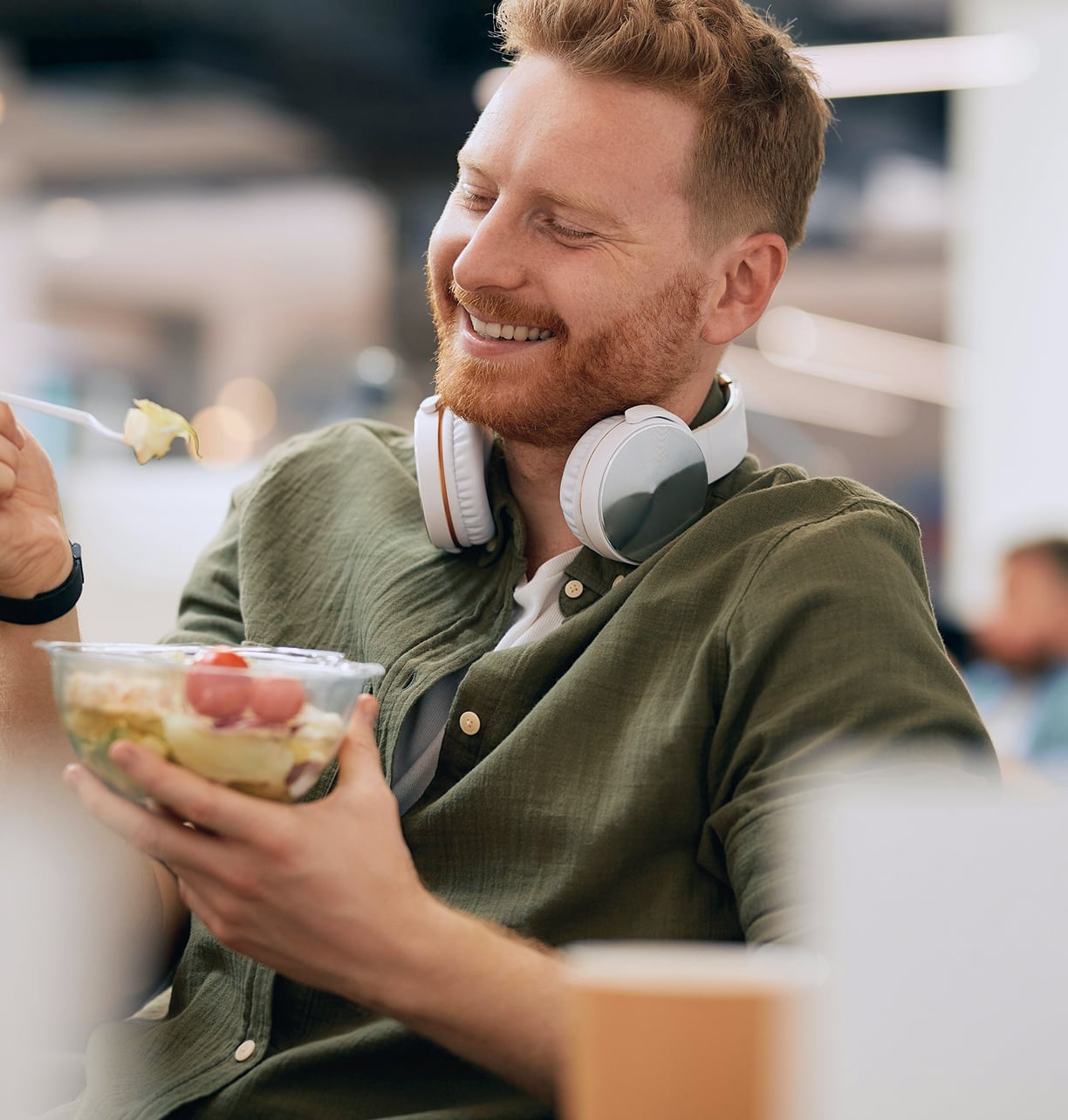 Person enjoying a fresh meal