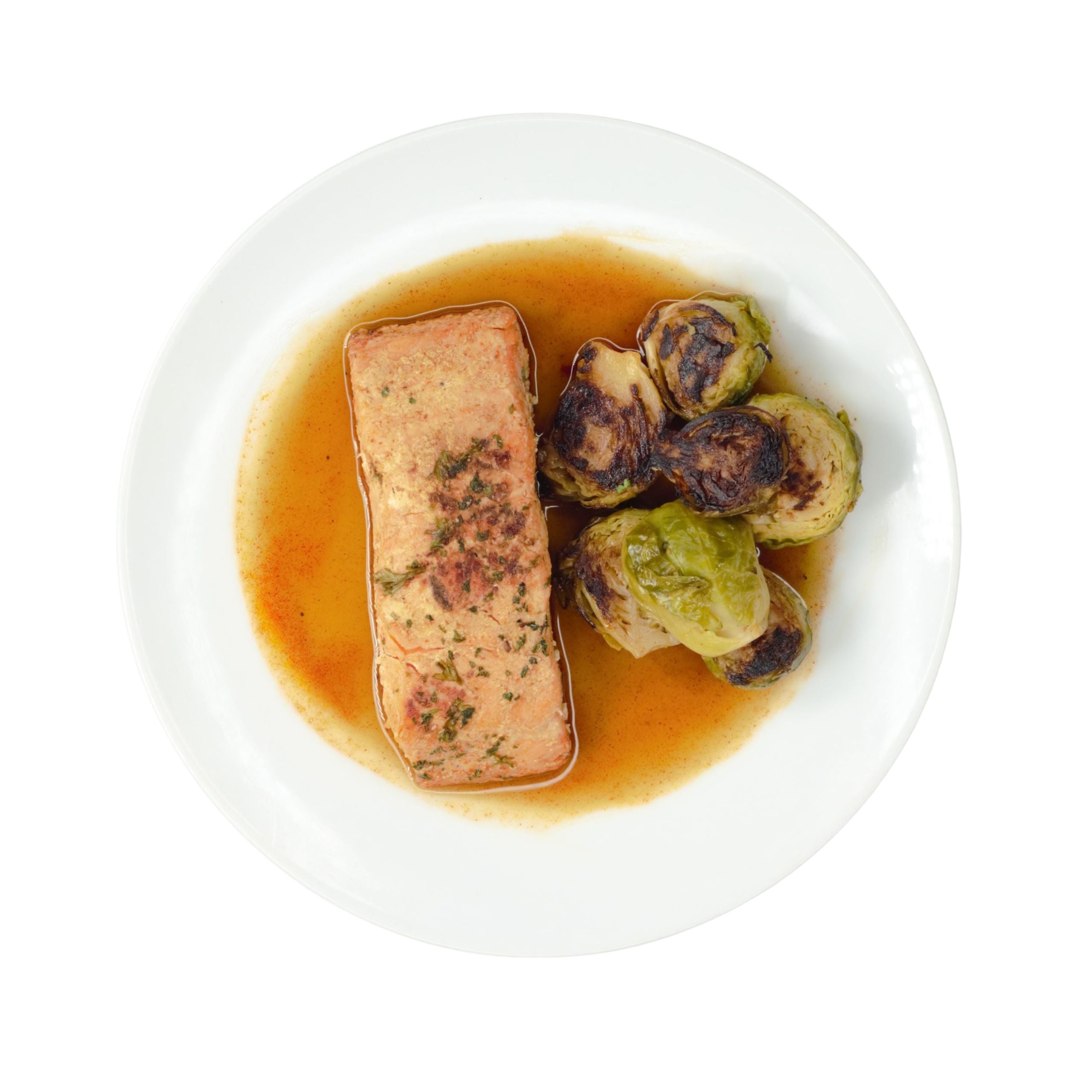 Maple Glazed Salmon with Roasted Root Vegetables & Brussels Sprouts